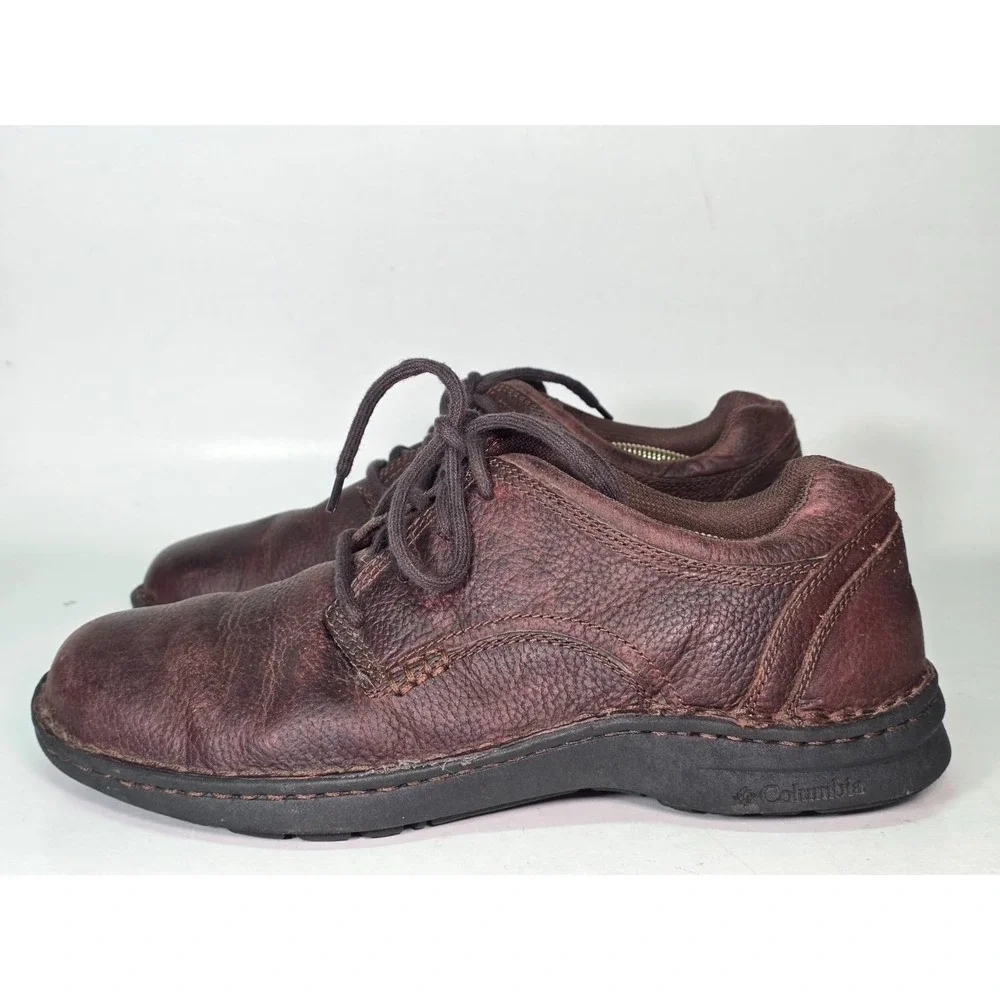 Columbia Pine Hollow Men's Oxford Casual Shoes Size 9.5 Brown Leather Memory